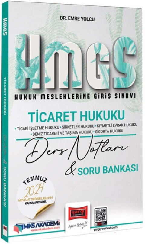 2025 Hukuk Mesleklerine Giriş Sınavı Ticaret Hukuku Ders Notları Soru Bankası Yargı Yayınları