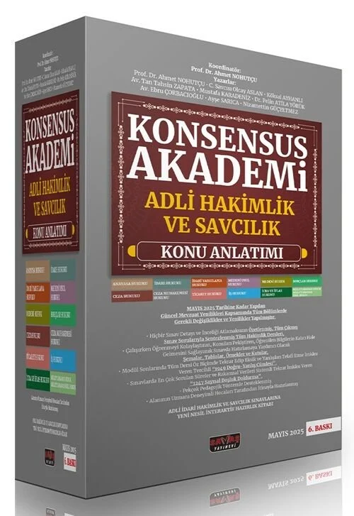 2025 KONSENSUS Akademi Adli Hakimlik ve Savcılık Konu Anlatımı Modüler Set 6. Baskı - Ahmet Nohutçu Savaş Yayınları