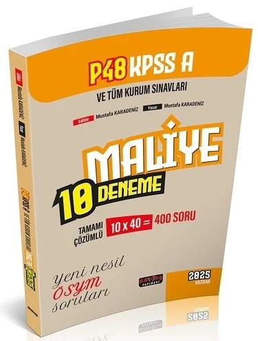 2025 KPSS A Grubu P48 Maliye 10 Deneme Çözümlü - Mustafa Karadeniz Savaş Yayınları
