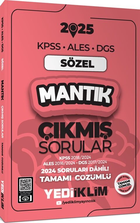 2025 KPSS ALES DGS Sözel Mantık Çıkmış Sorular ve Çözümleri Yediiklim Yayınları