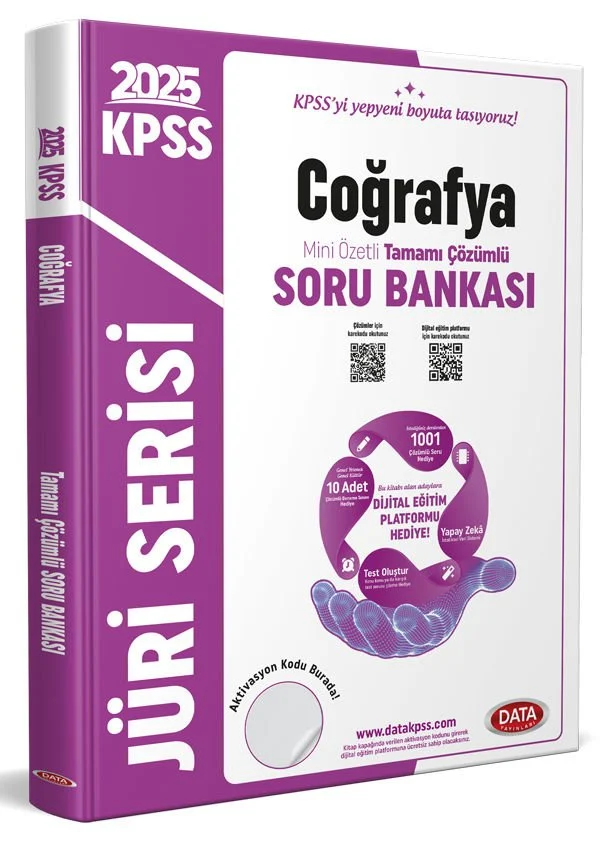2025 KPSS Coğrafya Jüri Serisi Mini Özetli Tamamı Çözümlü Soru Bankası Data Yayınları