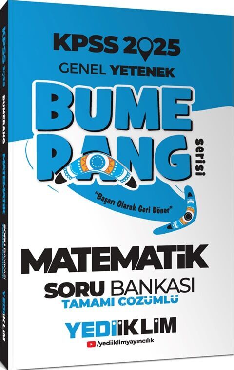 2025 KPSS Genel Yetenek Bumerang Matematik Tamamı Çözümlü Soru Bankası Yediiklim Yayınları