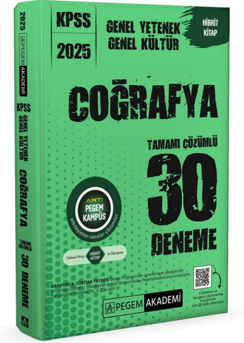 2025 KPSS Genel Yetenek Genel Kültür Coğrafya 30 Deneme Pegem Akademi Yayıncılık