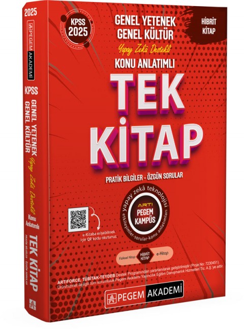 2025 KPSS Genel Yetenek Genel Kültür Konu Anlatımlı Tek Kitap Pegem Akademi Yayıncılık