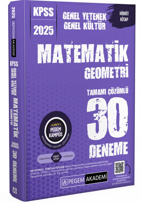 2025 KPSS Genel Yetenek Genel Kültür Matematik Geometri 30 Deneme Pegem Akademi Yayıncılık