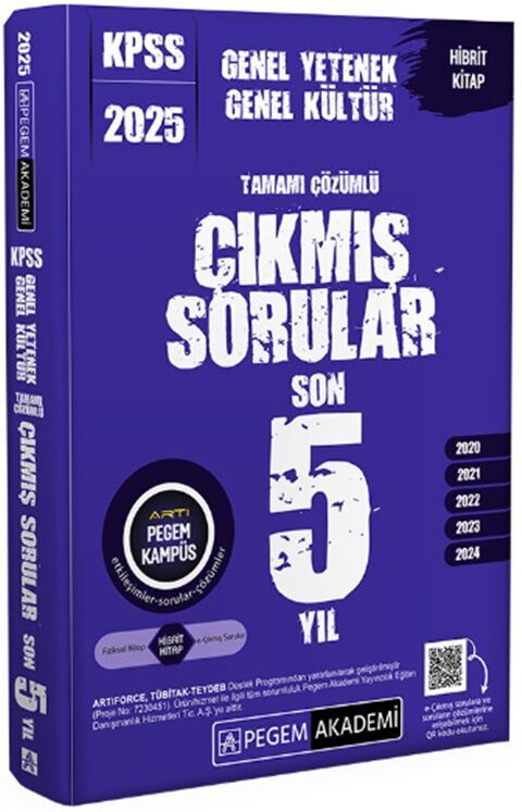 2025 KPSS Genel Yetenek Genel Kültür Tamamı Çözümlü Çıkmış Sorular Son 5 Yıl Pegem Akademi Yayıncılık