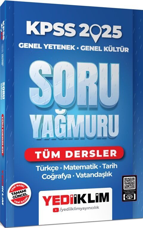 2025 KPSS Genel Yetenek Genel Kültür Tüm Dersler Soru Yağmuru Yediiklim Yayınları