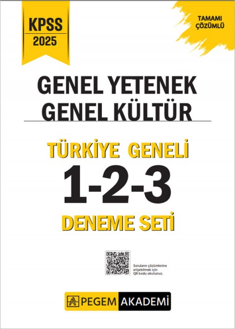 2025 KPSS Genel Yetenek Genel Kültür Türkiye Geneli 3 Deneme (1-2-3) Pegem Akademi Yayıncılık