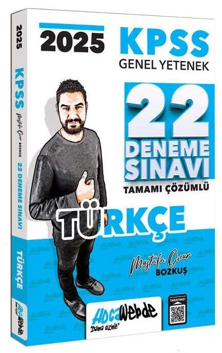 2025 KPSS Türkçe 22 Deneme Çözümlü - Mustafa Onur Bozkuş HocaWebde Yayınları