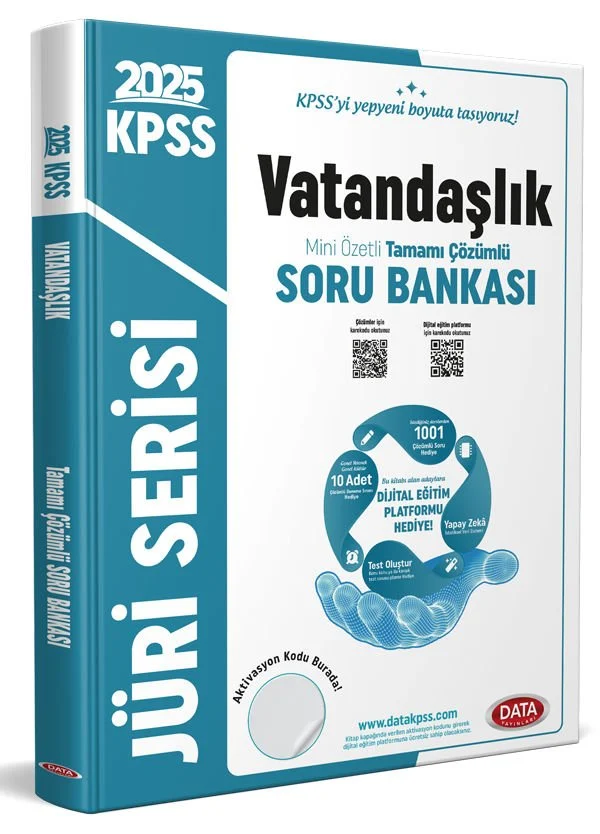 2025 KPSS Vatandaşlık Jüri Serisi Mini Özetli Tamamı Çözümlü Soru Bankası Data Yayınları