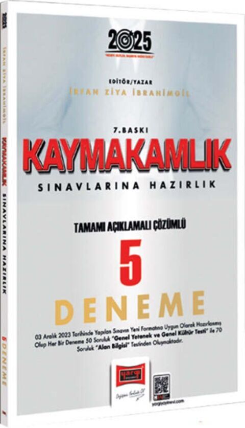 2025 Kaymakamlık Sınavlarına Hazırlık Tamamı Açıklamalı Çözümlü 5 Deneme Yargı Yayınları