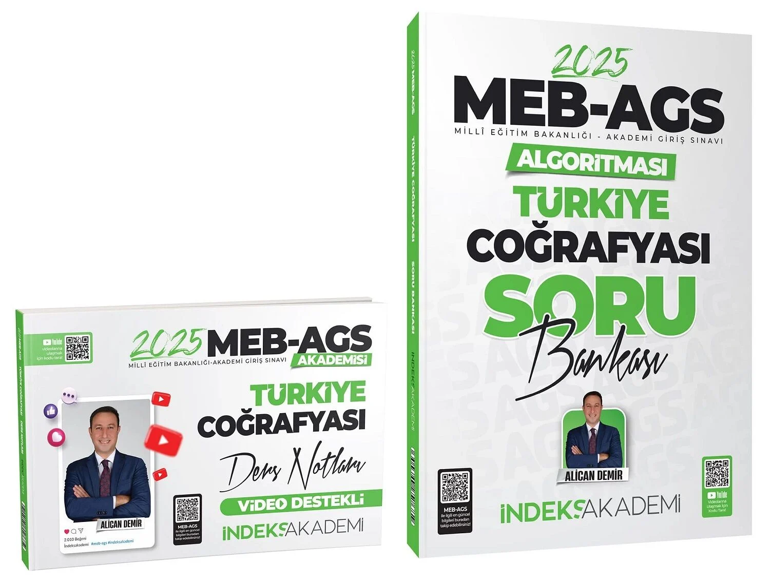 2025 MEB-AGS Akademisi Türkiye Coğrafyası Video Ders Notları + Soru Bankası 2 li Set - Alican Demir İndeks Akademi Yayıncılık