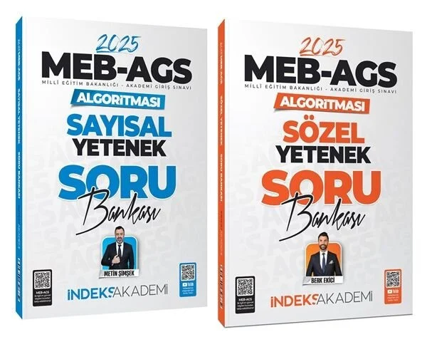 2025 MEB-AGS Algoritması Sözel+Sayısal Yetenek Soru Bankası 2 li Set - Berk Ekici, Metin Şimşek İndeks Akademi Yayıncılık