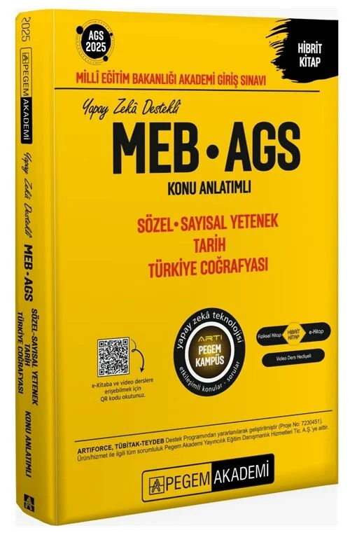 2025 MEB AGS Sözel Sayısal Yetenek Tarih Türkiye Coğrafyası Konu Anlatımlı Pegem Akademi Yayıncılık