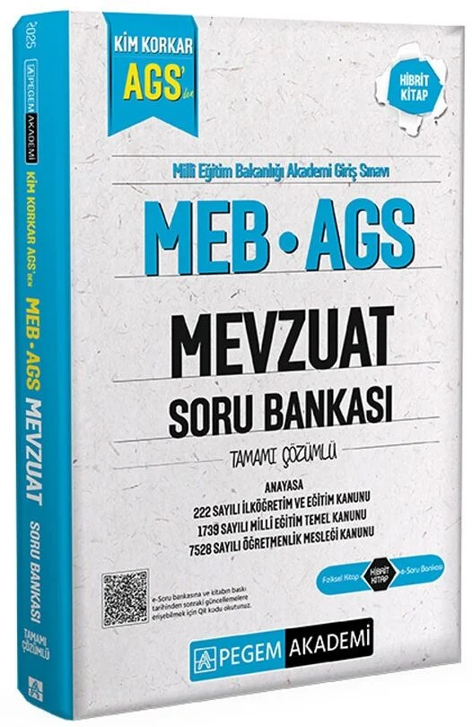 2025 MEB-AGS Mevzuat Soru Bankası Çözümlü Pegem Akademi Yayınları