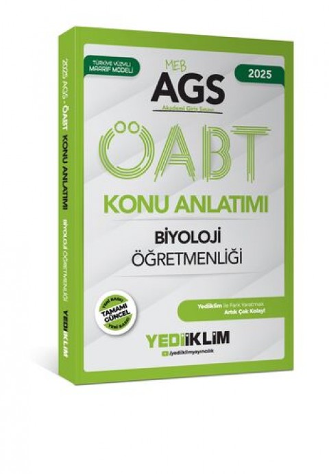 2025 MEB AGS ÖABT Biyoloji Öğretmenliği Konu Anlatımı Yediiklim Yayınları