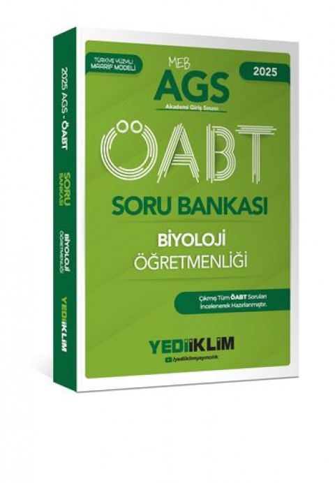 2025 MEB AGS ÖABT Biyoloji Öğretmenliği Soru Bankası Yediiklim Yayınları