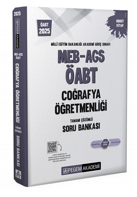 2025 MEB AGS ÖABT Coğrafya Öğretmenliği Tamamı Çözümlü Soru Bankası Pegem Akademi Yayıncılık