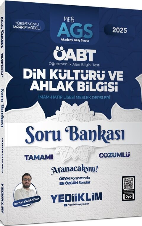 2025 MEB AGS ÖABT Din Kültürü ve Ahlak Bilgisi Tamamı Çözümlü Soru Bankası Yediiklim Yayınları