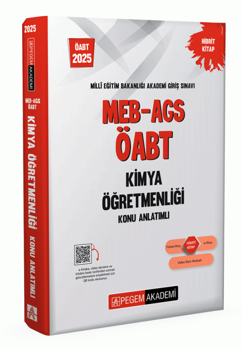 2025 MEB AGS ÖABT Kimya Öğretmenliği Konu Anlatımlı Pegem Akademi Yayıncılık