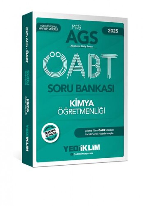 2025 MEB AGS ÖABT Kimya Öğretmenliği Soru Bankası Yediiklim Yayınları
