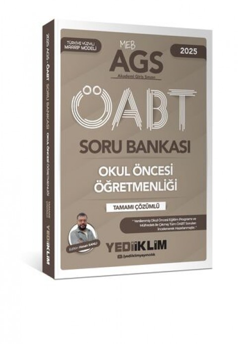 2025 MEB AGS ÖABT Okul Öncesi Öğretmenliği Tamamı Çözümlü Soru Bankası Yediiklim Yayınları