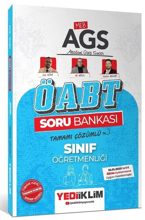 2025 MEB-AGS ÖABT Sınıf Öğretmenliği Soru Bankası Çözümlü Yediiklim Yayınları