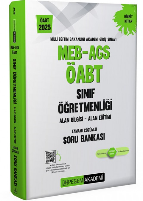 2025 MEB AGS ÖABT Sınıf Öğretmenliği Tamamı Çözümlü Soru Bankası Pegem Akademi Yayıncılık