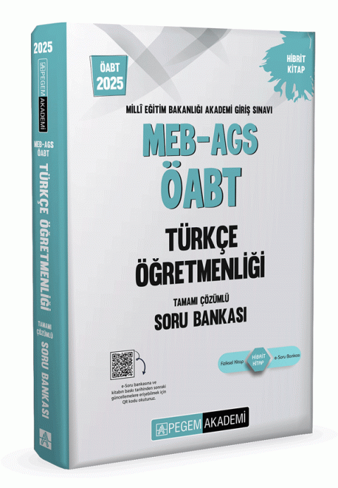 2025 MEB AGS ÖABT Türkçe Öğretmenliği Tamamı Çözümlü Soru Bankası Pegem Akademi Yayıncılık