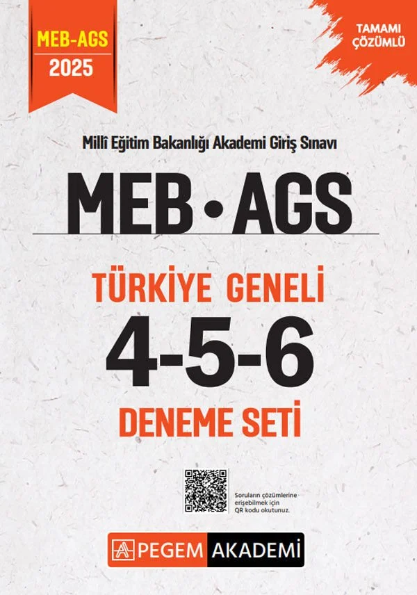 2025 MEB-AGS Türkiye Geneli 3 Deneme Çözümlü (4-5-6) Pegem Akademi Yayınları