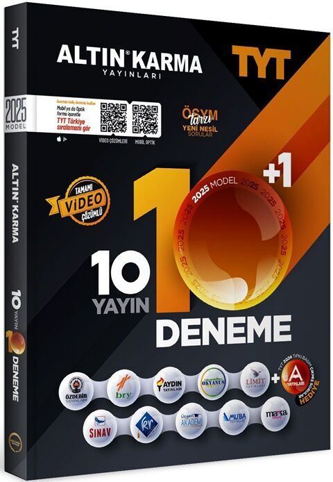 2025 Model TYT 10 Yayın 10 Deneme Altın Karma Yayınları