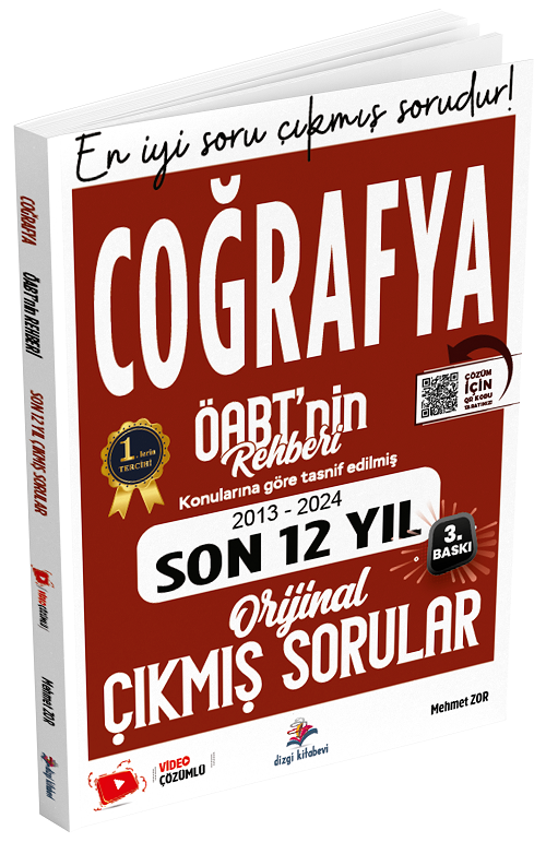 2025 ÖABT Coğrafya Öğretmenliği Çıkmış Sorular Son 12 Yıl Çözümlü - Mehmet Zor Dizgi Kitap Yayınları