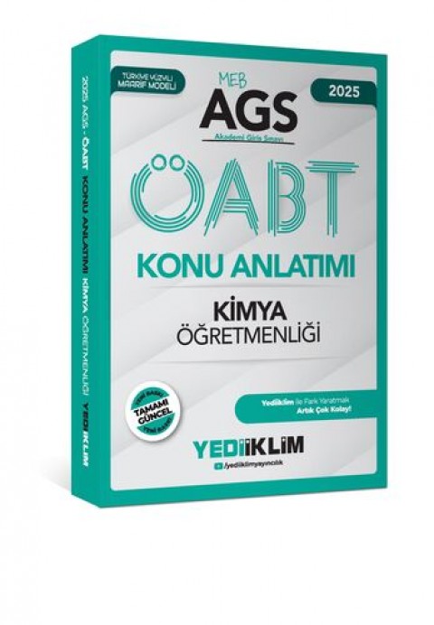 2025 MEB AGS ÖABT Kimya Öğretmenliği Konu Anlatımı Yediiklim Yayınları