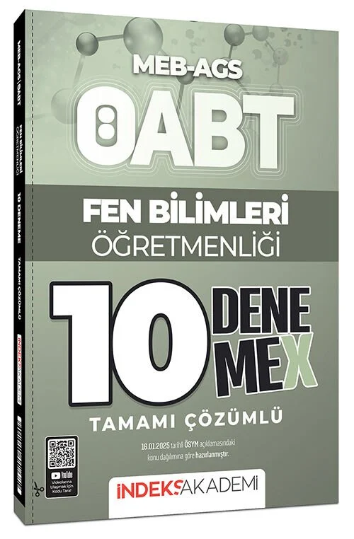 2025 ÖABT MEB-AGS Fen Bilimleri Öğretmenliği 10 DenemeX Çözümlü İndeks Akademi Yayıncılık