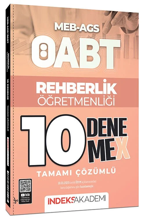2025 ÖABT MEB-AGS Rehberlik Öğretmenliği 10 DenemeX Çözümlü İndeks Akademi Yayıncılık