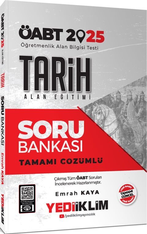 2025 ÖABT Tarih Alan Eğitimi Tamamı Çözümlü Soru Bankası Yediiklim Yayınları