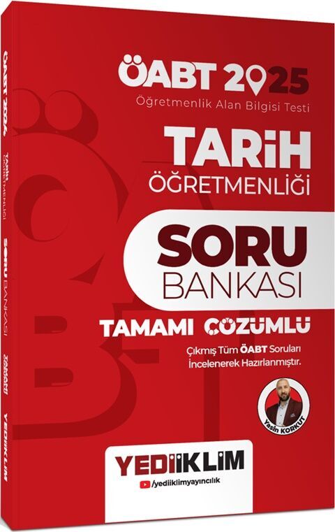 2025 ÖABT Tarih Öğretmenliği Tamamı Çözümlü Soru Bankası Yediiklim Yayınları