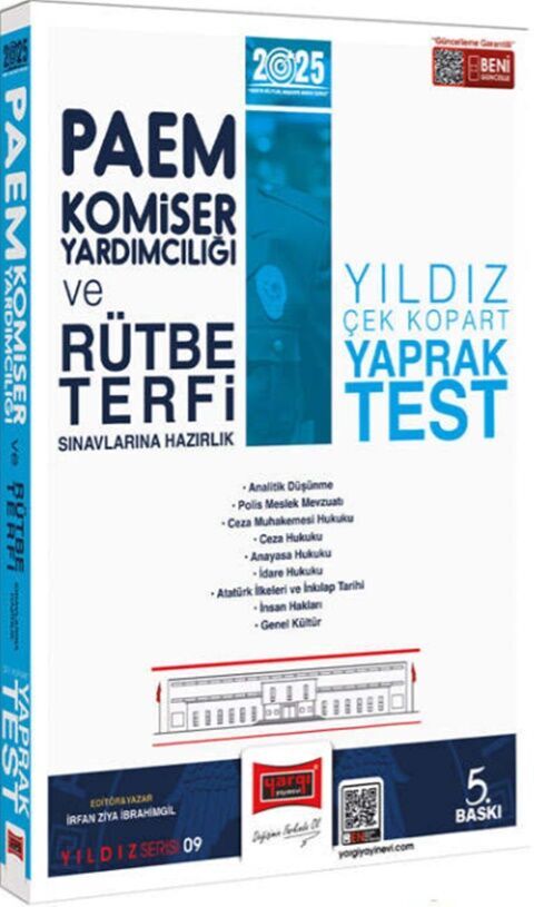 2025 PAEM Komiser Yardımcılığı ve Rütbe Terfi Sınavlarına Hazırlık Yıldız Çek Kopart Yaprak Test Yargı Yayınları