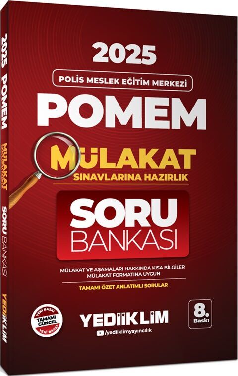 2025 POMEM Mülakat Sınavlarına Hazırlık Tamamı Özet Anlatımlı Soru Bankası Yediiklim Yayınları