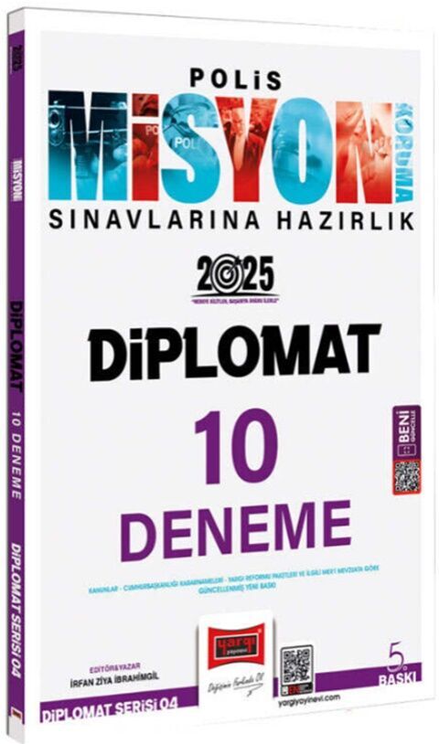 2025 Polis Misyon Sınavlarına Hazırlık Diplomat Serisi Diplomat 10 Deneme Yargı Yayınları
