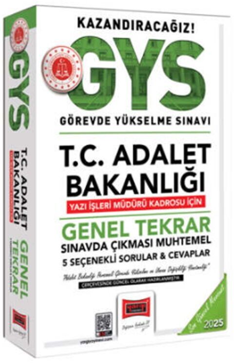 2025 T.C Adalet Bakanlığı Yazı İşleri Müdürü Kadrosu İçin GYS Genel Tekrar Yargı Yayınları