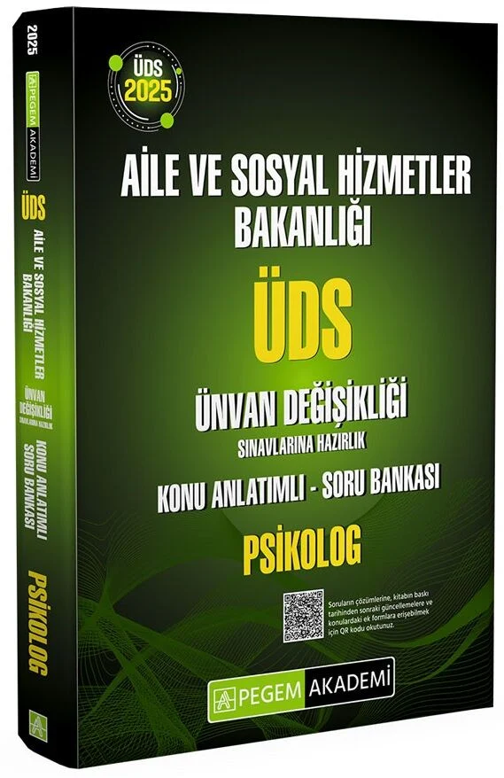 2025 ÜDS GYS Aile ve Sosyal Hizmetler Bakanlığı Psikolog Konu Anlatımlı Soru Bankası Ünvan Değişikliği Görevde Yükselme Pegem Akademi Yayınları