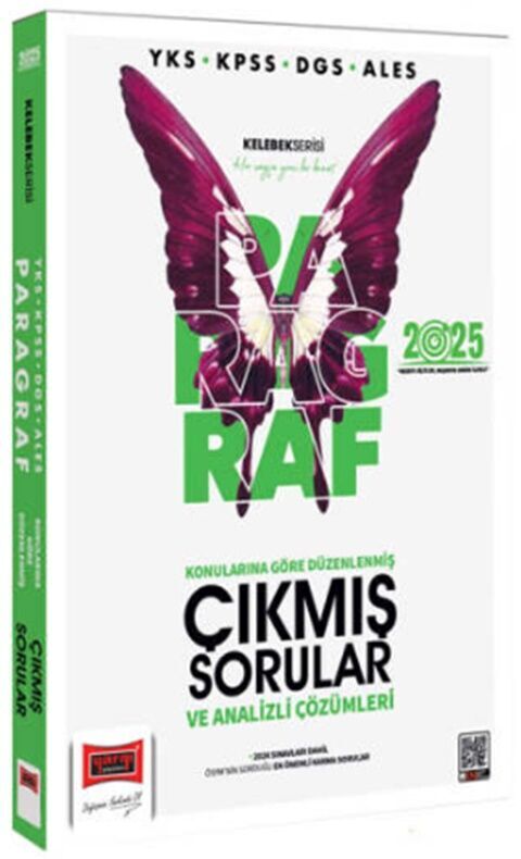 2025 YKS KPSS DGS ALES Kelebek Serisi Tamamı Çözümlü Paragraf Konularına Göre Düzenlenmiş Çıkmış Sorular Yargı Yayınları