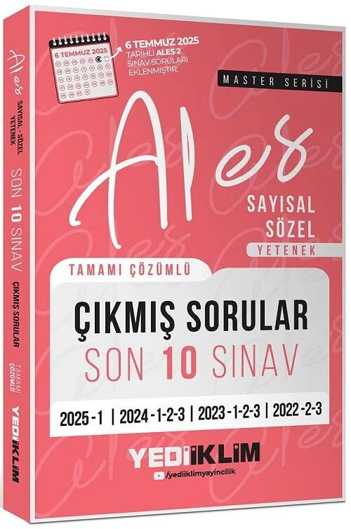 2026 ALES Master Çıkmış Sorular Son 10 Sınav Çözümlü Yediiklim Yayınları