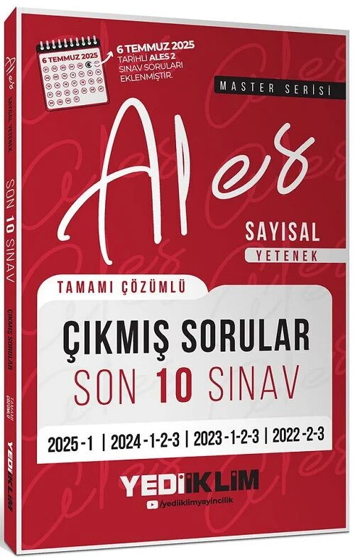 2026 ALES Master Sayısal Yetenek Çıkmış Sorular Son 10 Sınav Çözümlü Yediiklim Yayınları