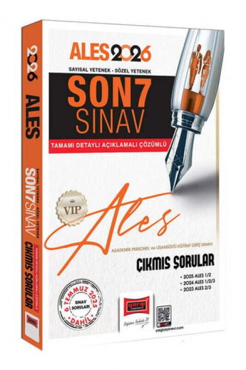 2026 ALES VİP Sayısal-Sözel Yetenek Son 7 Sınav Çıkmış Sorular (6 Temmuz Dahil) Yargı Yayınları