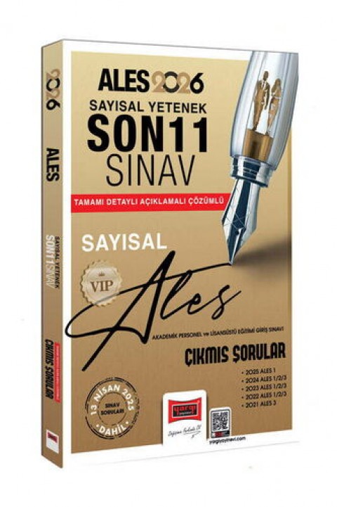 2026 ALES VIP Sayısal Yetenek Son 11 Sınav Çıkmış Sorular (13 Nisan 2025 Sınavı Dahil) Yargı Yayınları