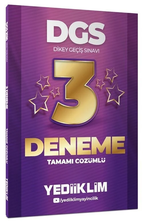 2026 DGS 3 Yıldız Deneme Çözümlü Yediiklim Yayınları