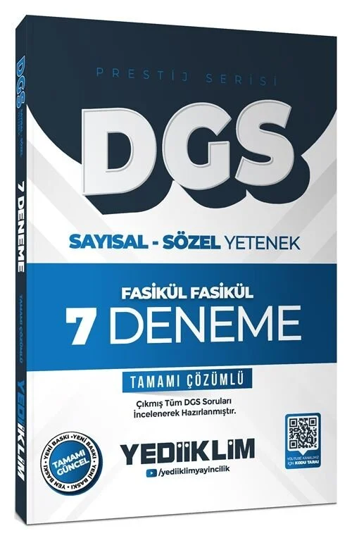 2026 DGS Prestij 7 Deneme Fasikül Çözümlü Yediiklim Yayınları