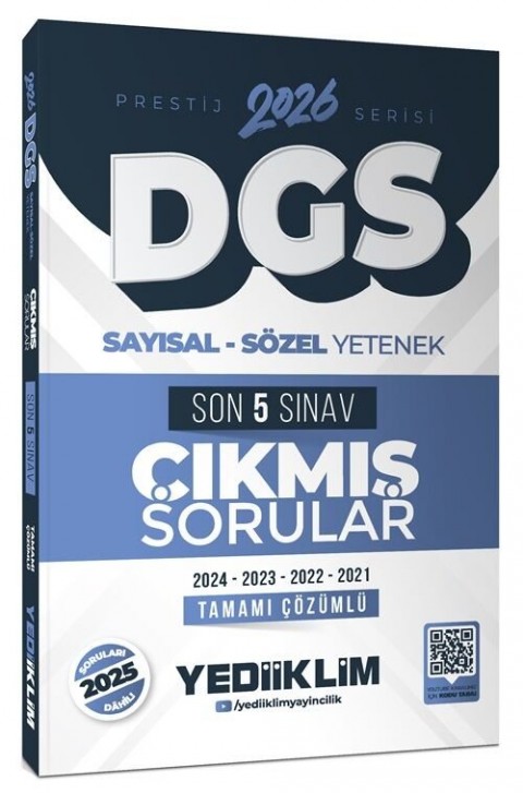 2026 DGS Prestij Çıkmış Sorular Son 5 Sınav Çözümlü Yediiklim Yayınları